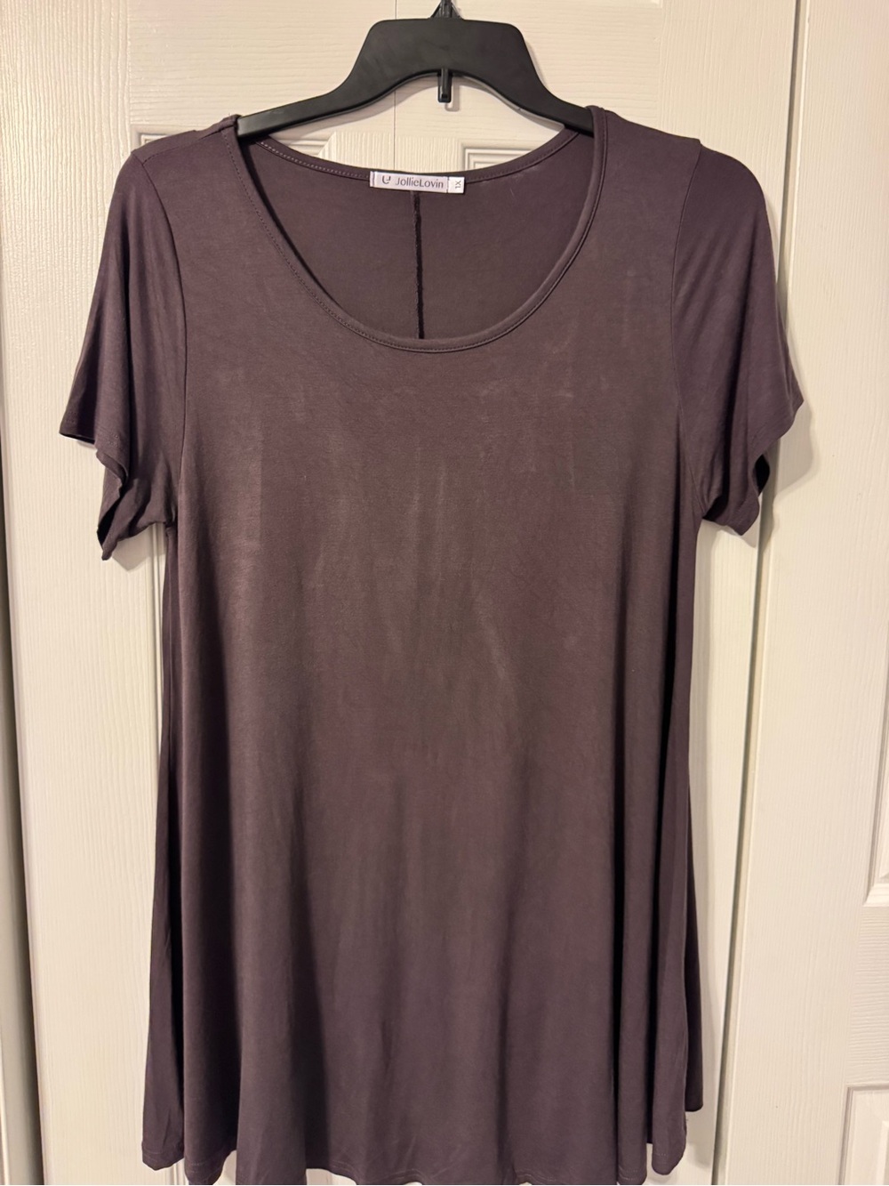 Women's Scoop Neck Short Sleeve Top — Dark Brown